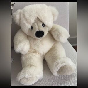 16" VINTAGE DEBENHAMS LONDON BABY WHITE TEDDY BEAR STUFFED ANIMAL PLUSH TOY